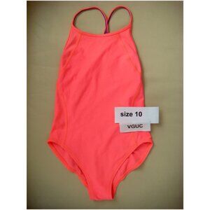Ivivva Girl by Lululemon 🍋Lane Racer Lap Coral Swimsuit 50+ UV  size 10